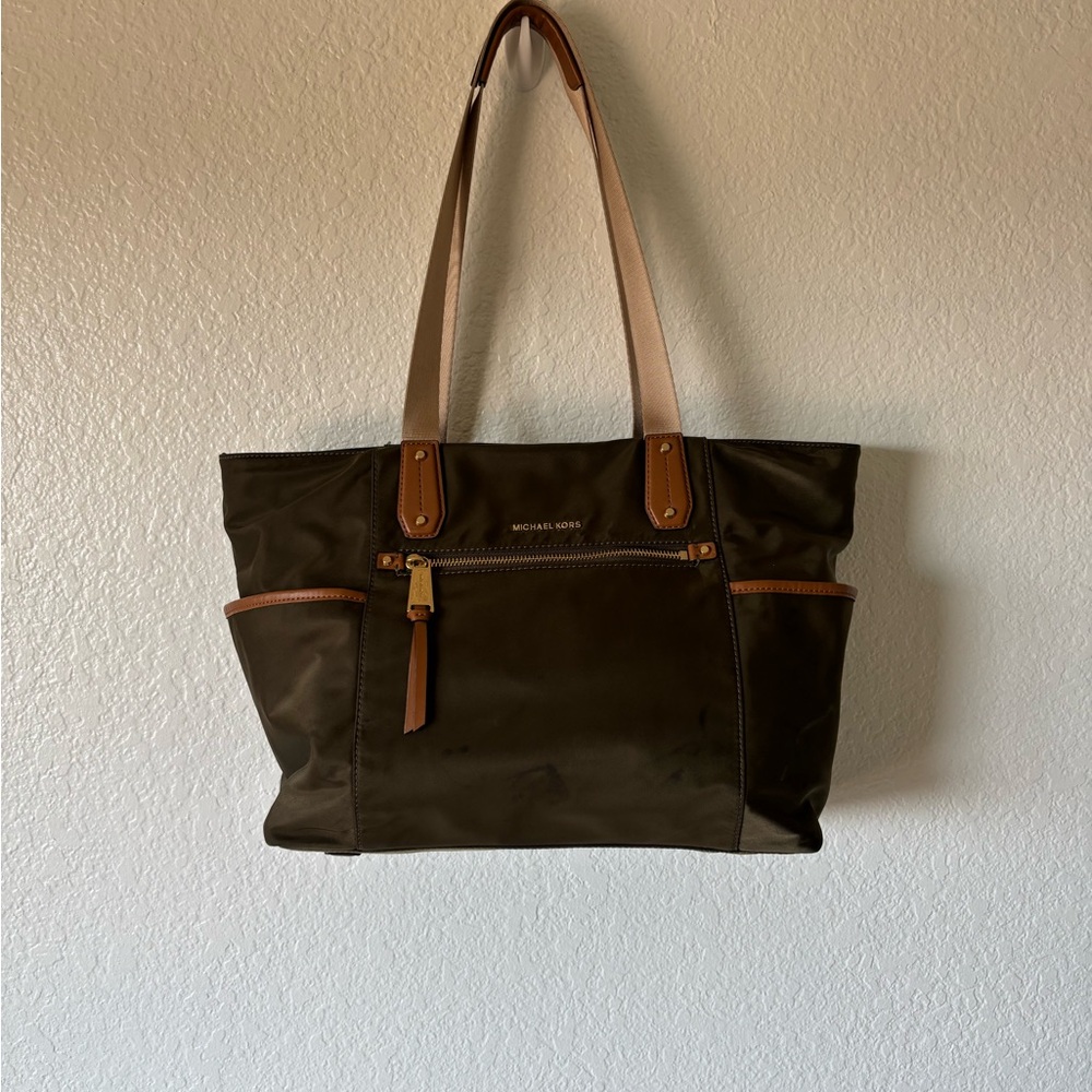 Michael Kors Olive and Tan Men's Backpack  #018